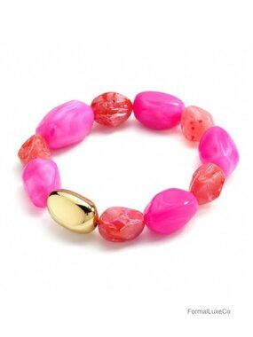 Chunky Resin Bead Stretch Bracelet